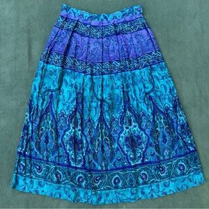 Jewel Tone Patterned Midi Skirt